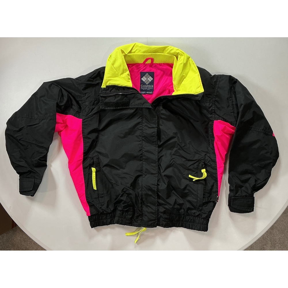 VTG Neon 90s Color Block Columbia Windbreaker Jacket Retro Gorpcore Womens M